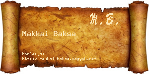 Makkai Baksa névjegykártya